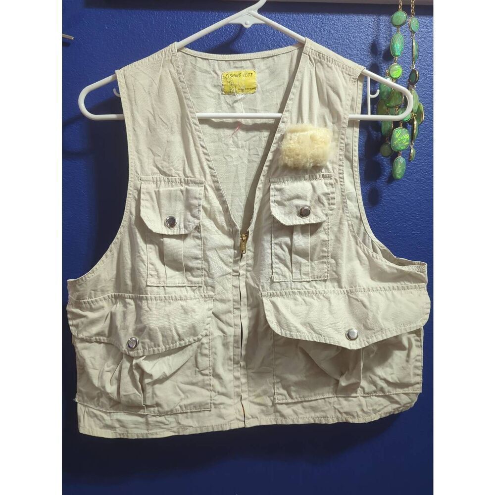 Vintage Women’s Fly Fishing Vest Cotton Utility Multi Pocket Outdoor 50s 60s